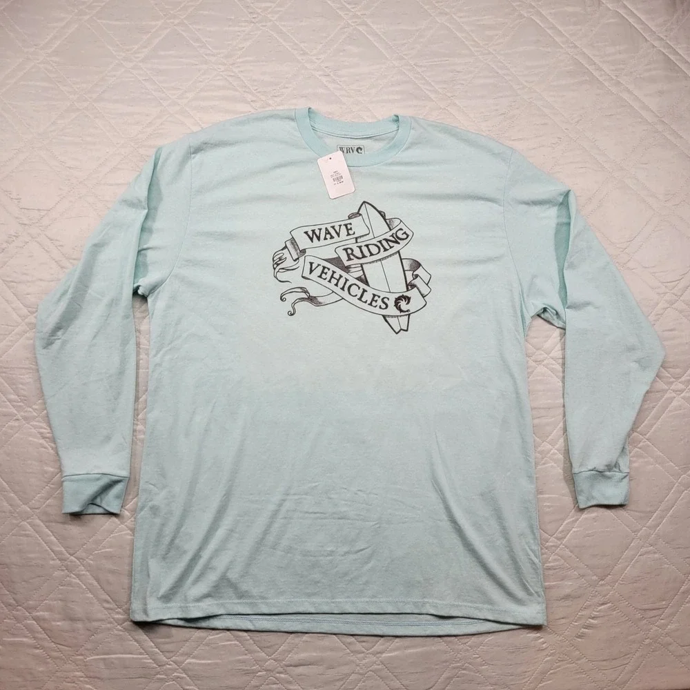WRV Wave Riding Vehicles Vintage sky blue long sleeve T shirt Size XXL nwt - Picture 1 of 5